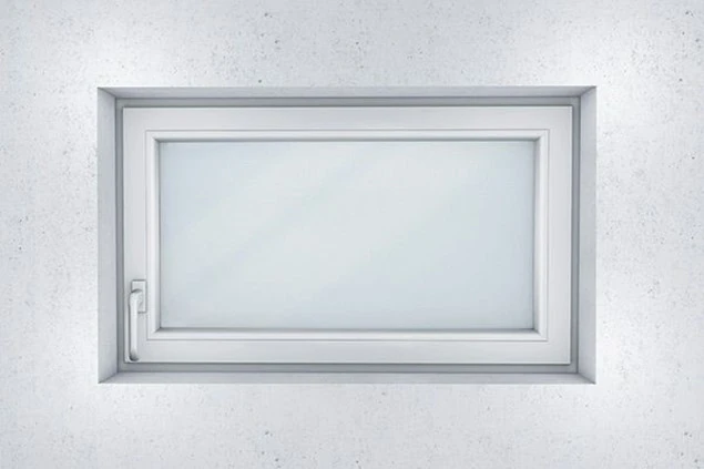 geschlossenes Kellerfenster von MEA freigestellt 