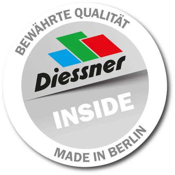 Siegel: Diessner Inside - bewährte Qualität,. Made in Berlin
