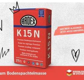 ARDEX K 15 N: Premium-Bodenspachtelmasse für schnellen Bodenausgleich