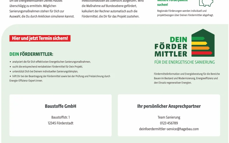 Ausschnitt aus einer Internetseite vom FÖRDERMITTLER mit verschiedenen Funktionen