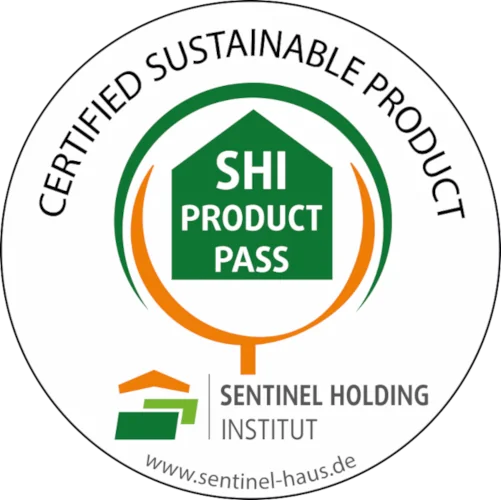 Siegel SHI Product Pass vom Sentinel Holding Institut. Certified Sustainable Product