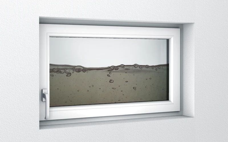 Kellerfenster MEALON mit den Maßen 1000x600 mit halbhohem Wasserstand