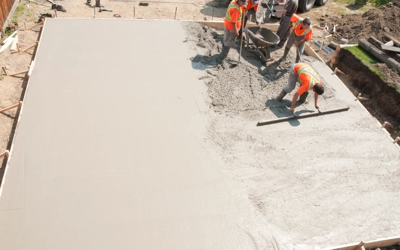 Beton wird glattgezogen
