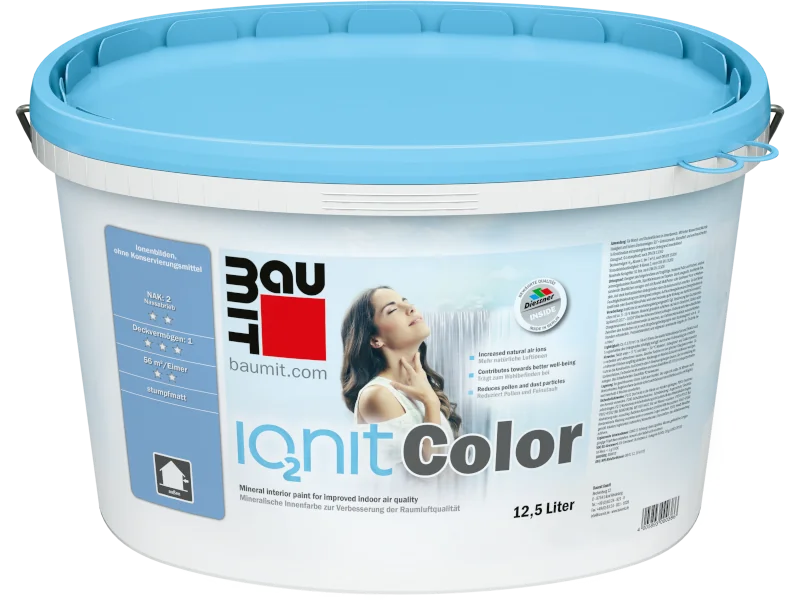Ein Eimer Baumit IonitColor Innenfarbe freigestellt