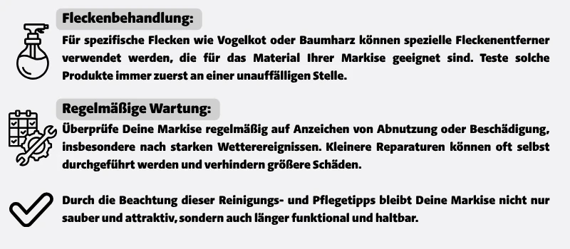 Merkmale verschiedener Markisen-Typen