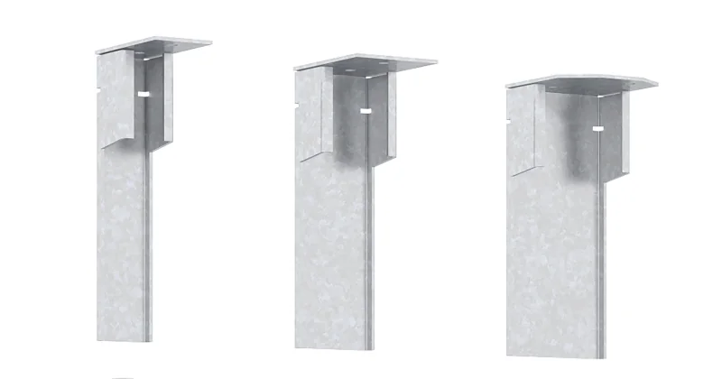 drei Schwerlastprofile in Silber freigestellt 