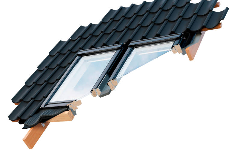 Dachfenster-Elemente von Velux eingebaut