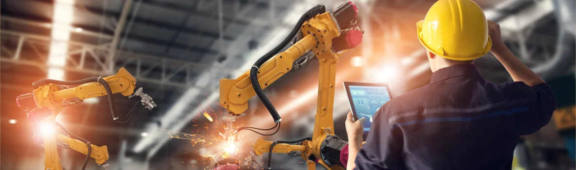 Roboter wird von einem Tablet aus bedient