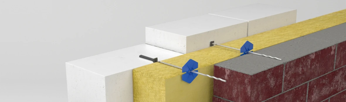 Luftschichtanker/Mauerverbinder im modularen Aufbau