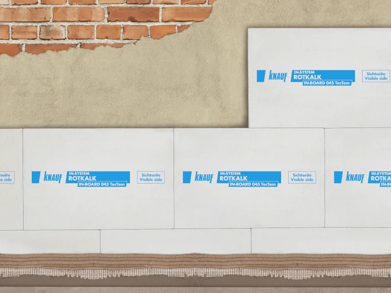 Aufbau einer Wand mit Knauf Rotkalk in System