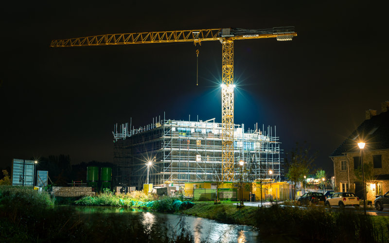 Baustelle von einem Hochhaus