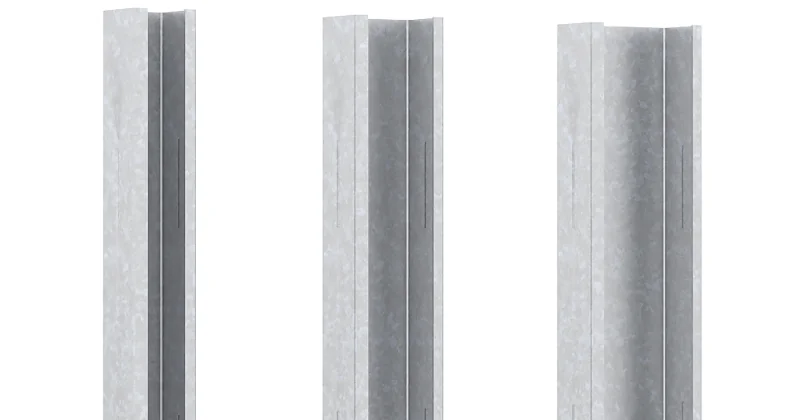 drei Schwerlastprofile in Silber freigestellt 