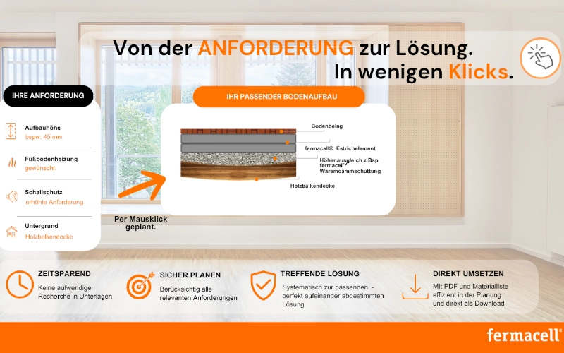 Grafik zum Bodenplaner von fermacell