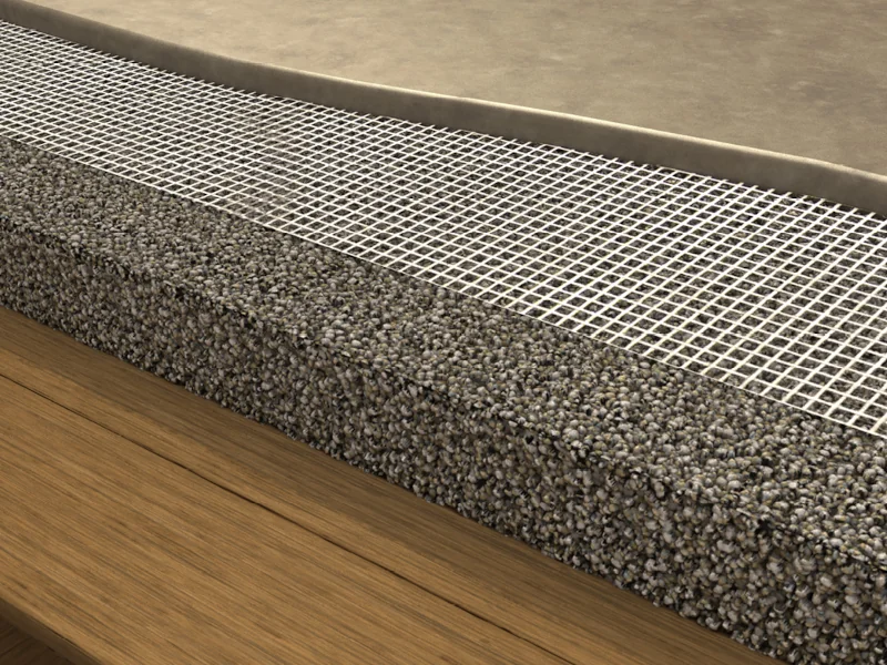 Aufbau von Ardex Stronglite Leichtestrich-System bestehend aus drei Komponenten
