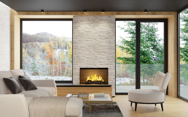 Kamin im Wohnzimmer