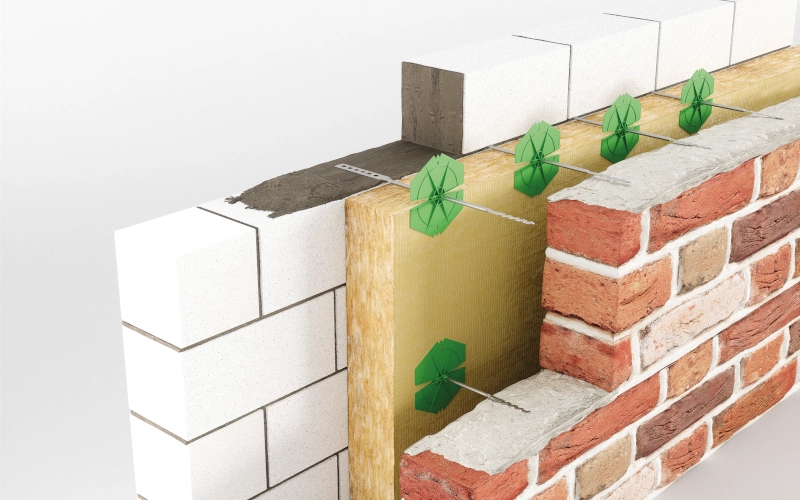 3D Grafik einer Mauer mit Multi Plus Porenbeton