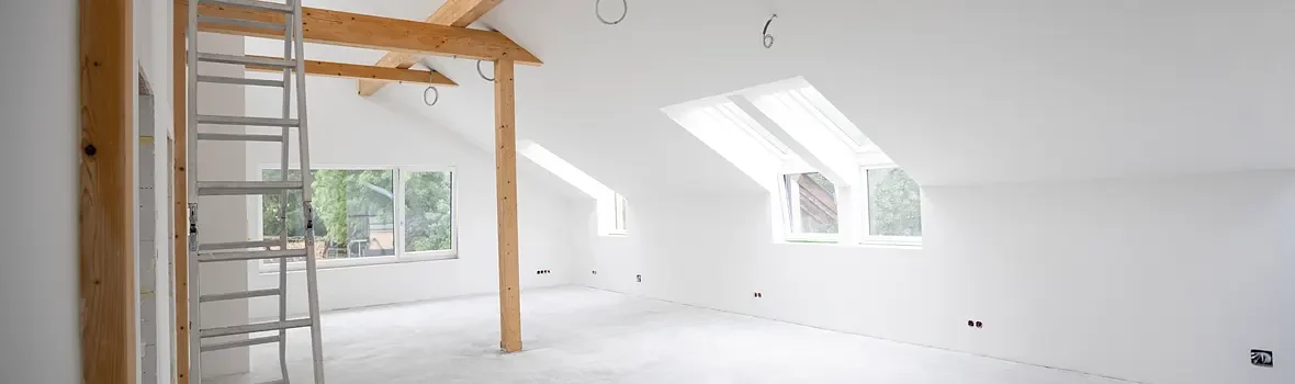 Dachgeschoss mit Fachwerk im Ausbau