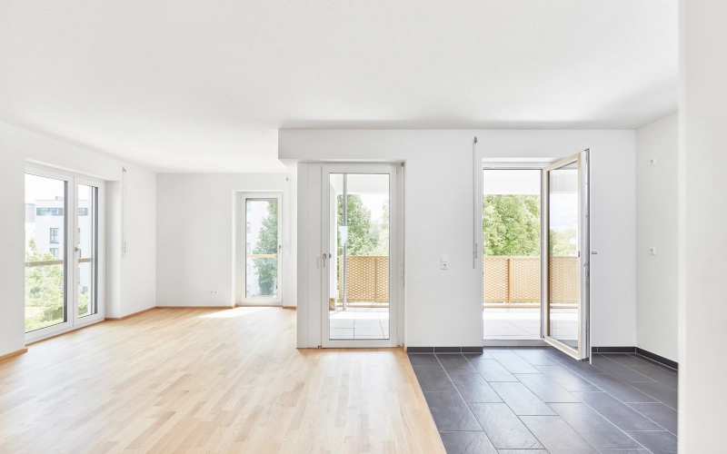 Bild einer leeren Wohneinheit von der Wohnungsbau Ludwigsburg GmbH WBL. Fotograf: Dietmar Strauß