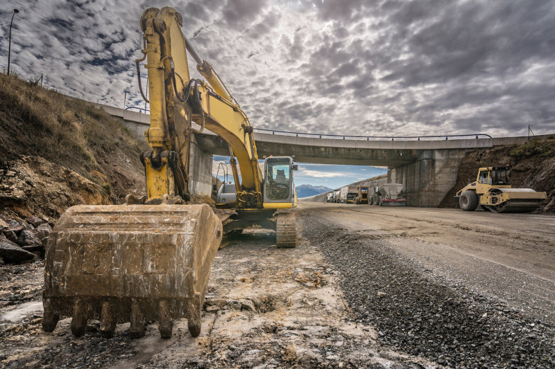 Baustellenfahrzeuge auf einer Baustelle 
