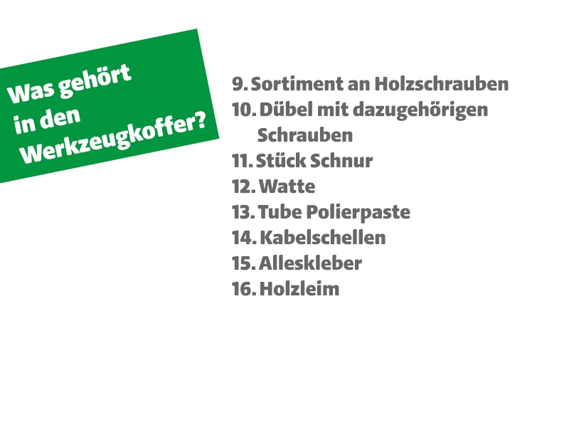 Werkzeugliste