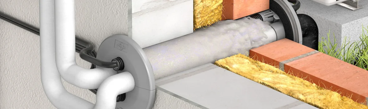 Wärmepumpeneinführung DOYMAfix® HP/O-S - Wanddurchführung für oberirdische Gebäudeaußenwände