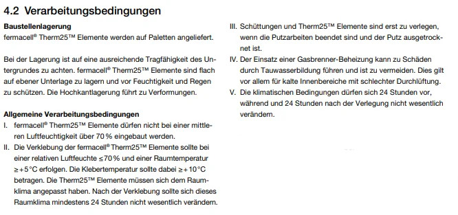 Verarbeitungsbedingungen von fermacell für Fußbodenheizelemente Schritt für Schritt erklärt