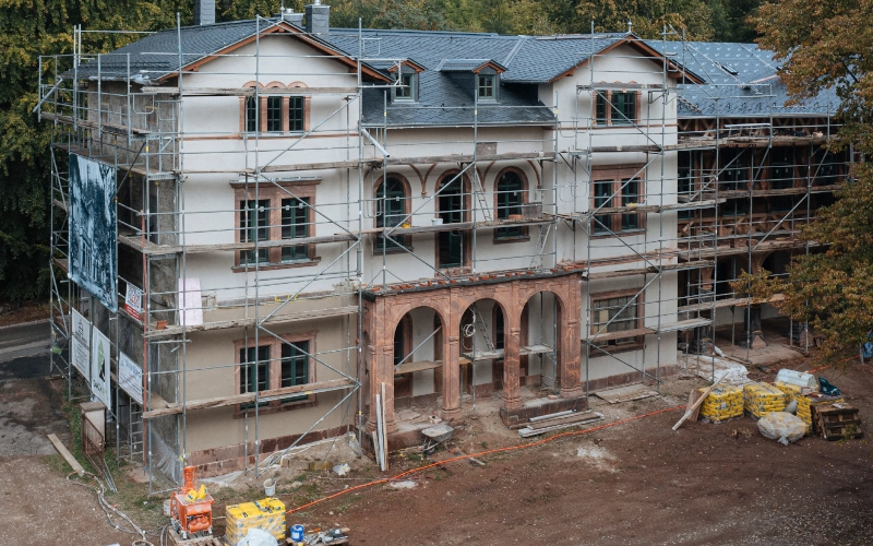 Waldschloss Rochlitz mit Gerüst