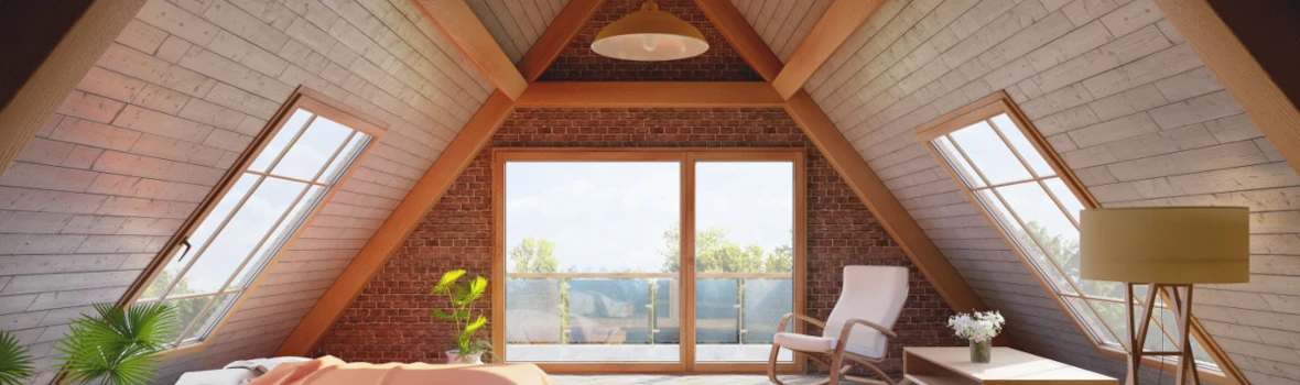 ausgebautes Dachgeschoss mit Balkon und Schlafzimmer 