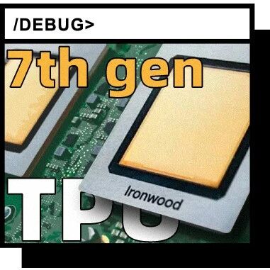 A stylized graphic showing Google's TPU chip alongside NVIDIA's GPU chip, with arrows indicating competition in AI hardware.