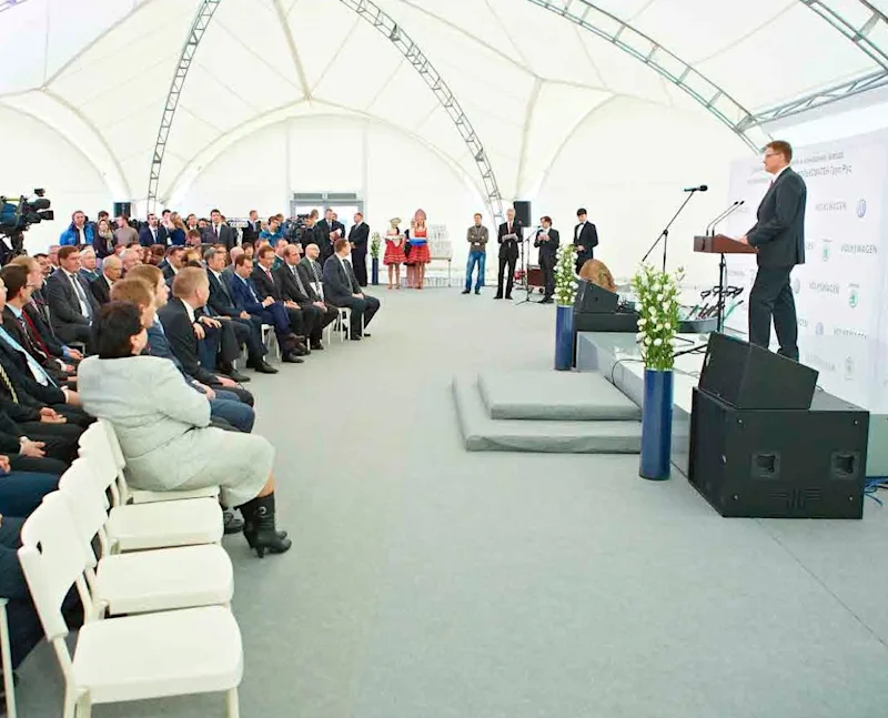 The foundation rock setting ceremony for the engine production factory gallery image 2