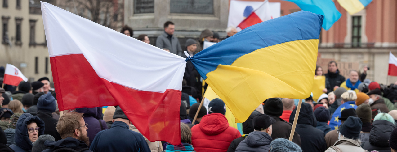 Акція солідарності з Україною, Варшава, 2022. Фото: Алєксандер Калька / Zuma Press