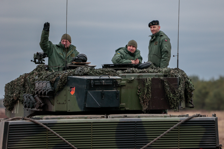 Навчання українських військових на танках «Леопард» у Польщі. Фото: Кшиштоф Жатицький / Forum