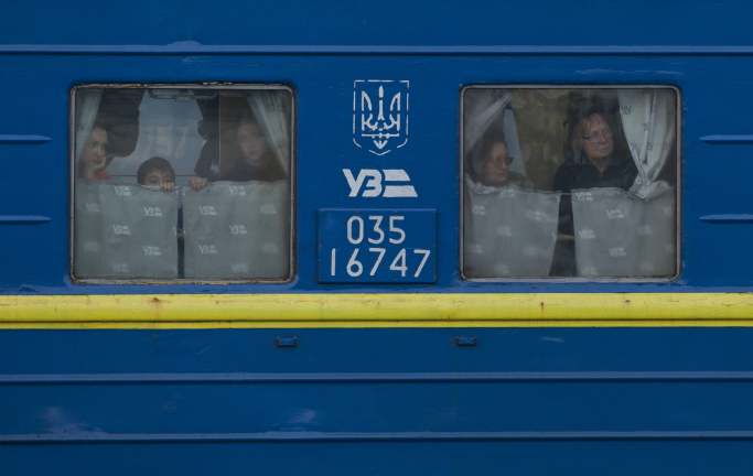 Біженці з України в потязі. Фото: Аркадіуш Лавринець / Forum