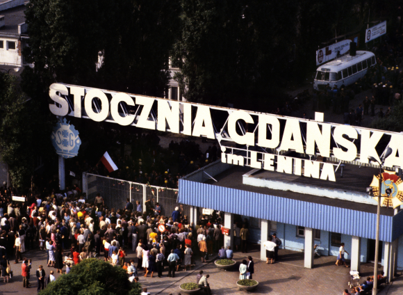 Протести на Ґданській корабельні ім. В.І. Лєніна, 1980 рік. Фото: Кріс Ніденталь / Forum