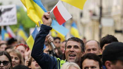 Марш вдячності українців полякам. Фото: Анджей Хулімка / Forum 