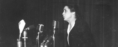 Ванда Васілєвська, Всесвітній конгрес інтелектуалів на захист миру, 1948. Джерело: Національний цифровий архів Польщі