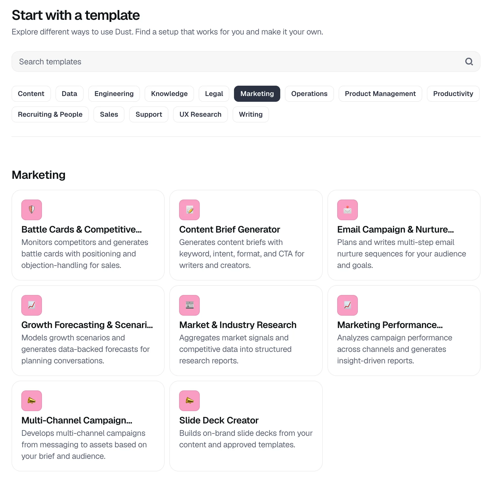 Templates Dust Marketing