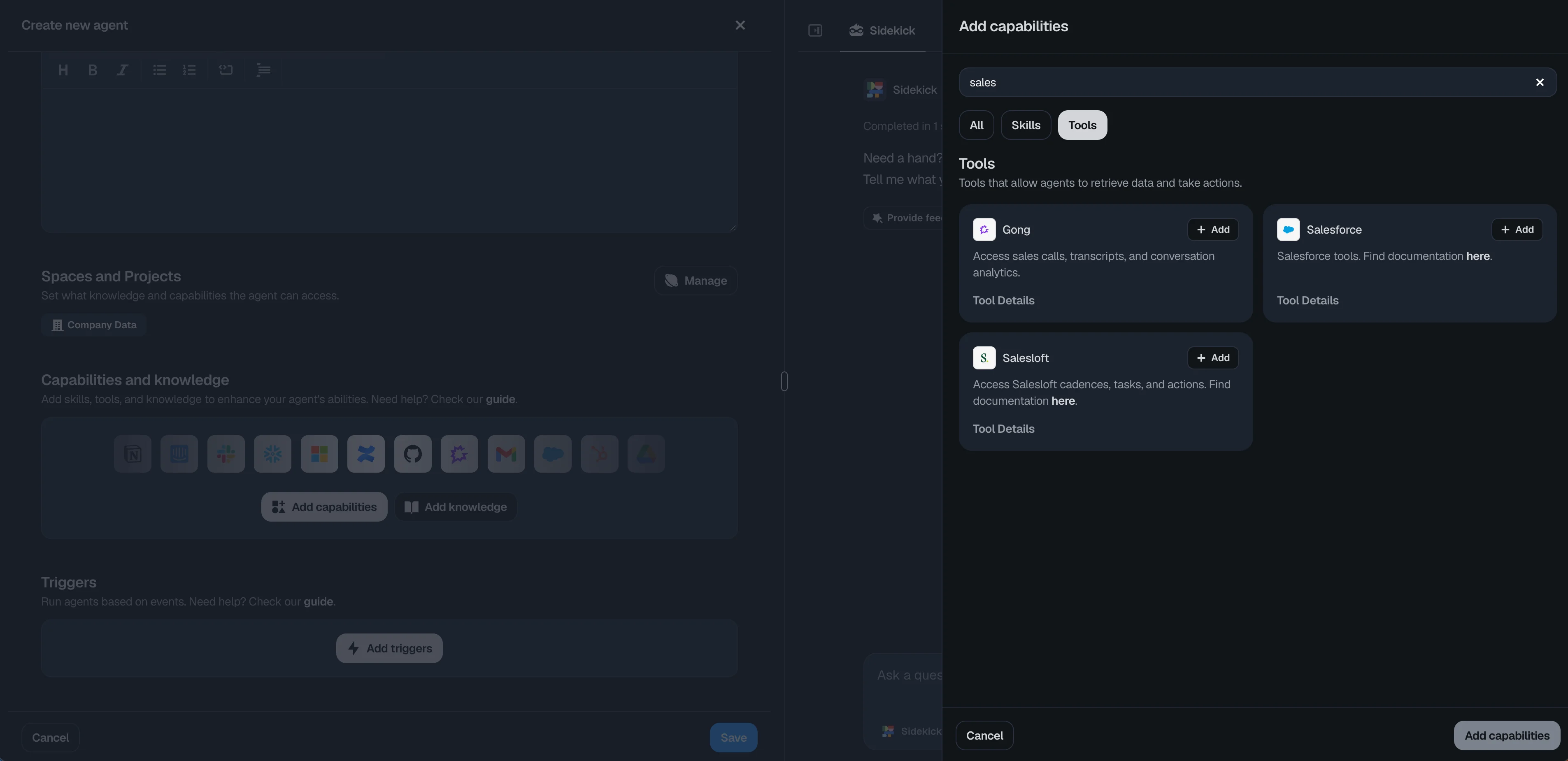 Sales Capabilities Screenshot