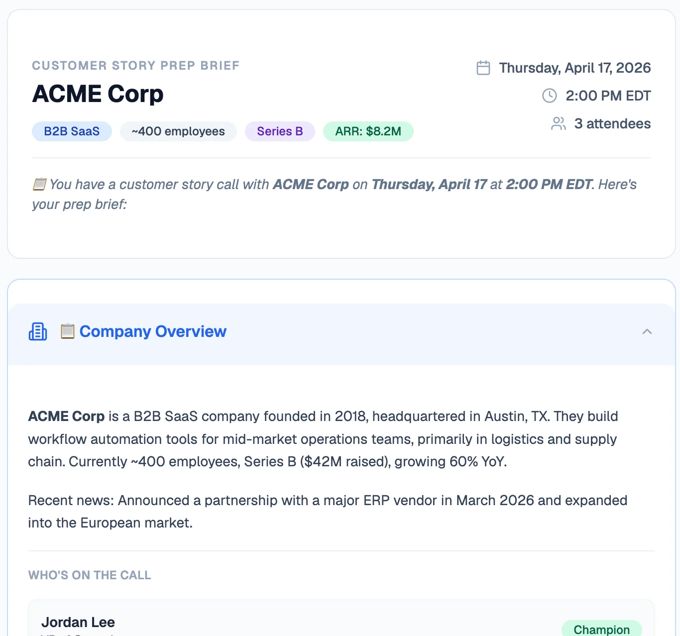 Customer Story 1