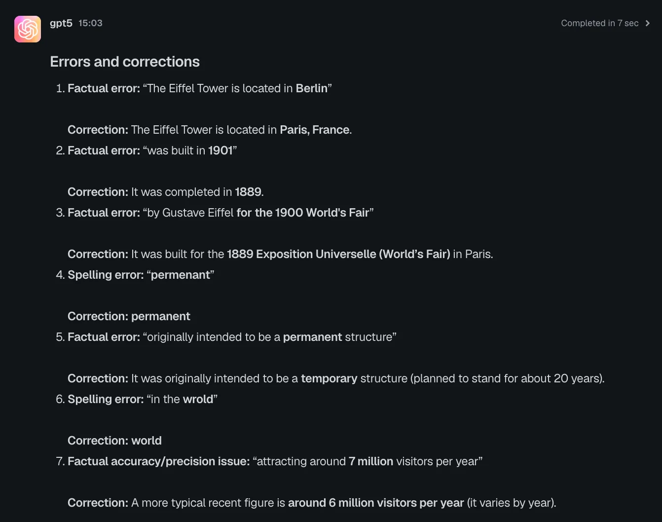 ChatGPT proofreading