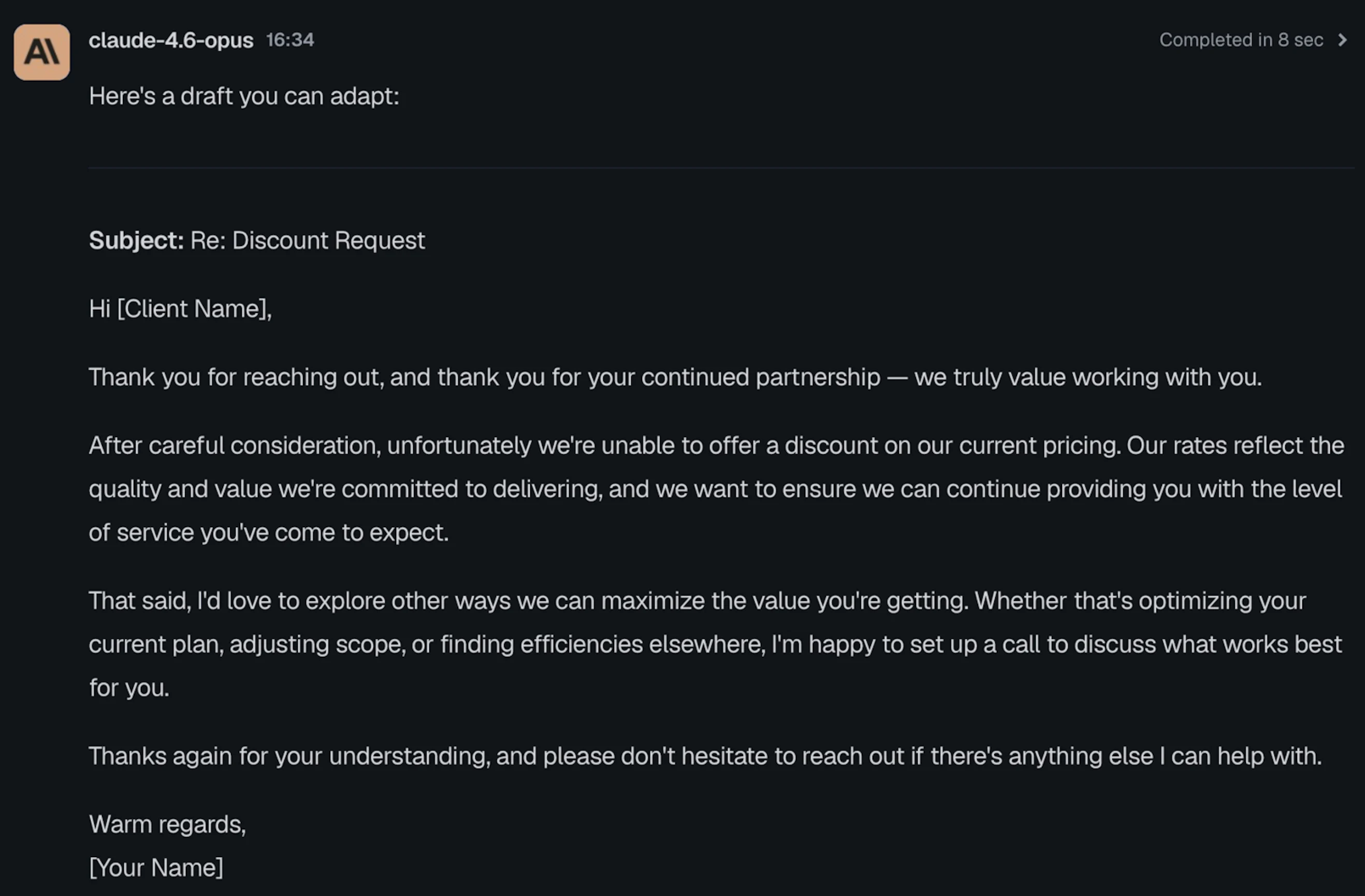 Claude winner writing