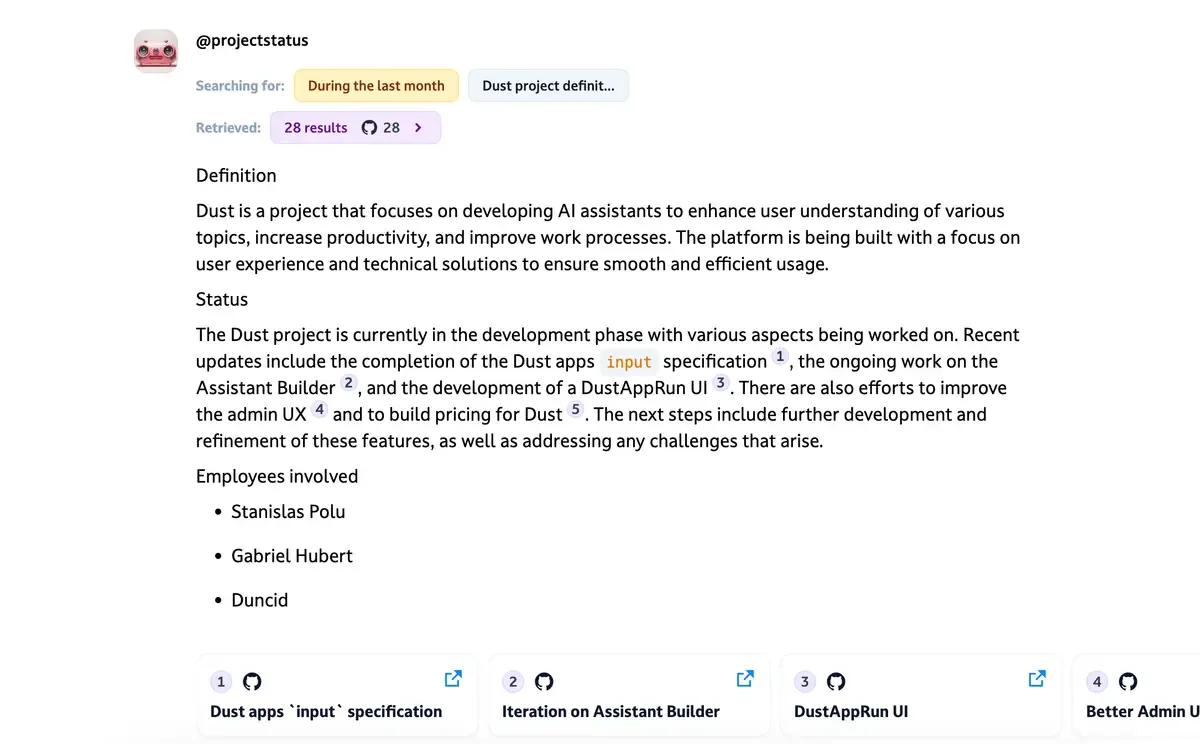 Build an AI Agent to Track Internal Project Status - track-project-screenshot.webp