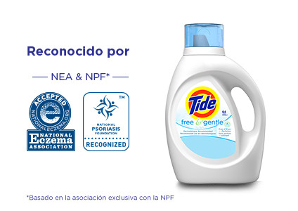 Tide Free and Gentle Liquid Laundry Detergent is recognized by both the NEA and NPF* *based on exclusive partnership with the NPF.