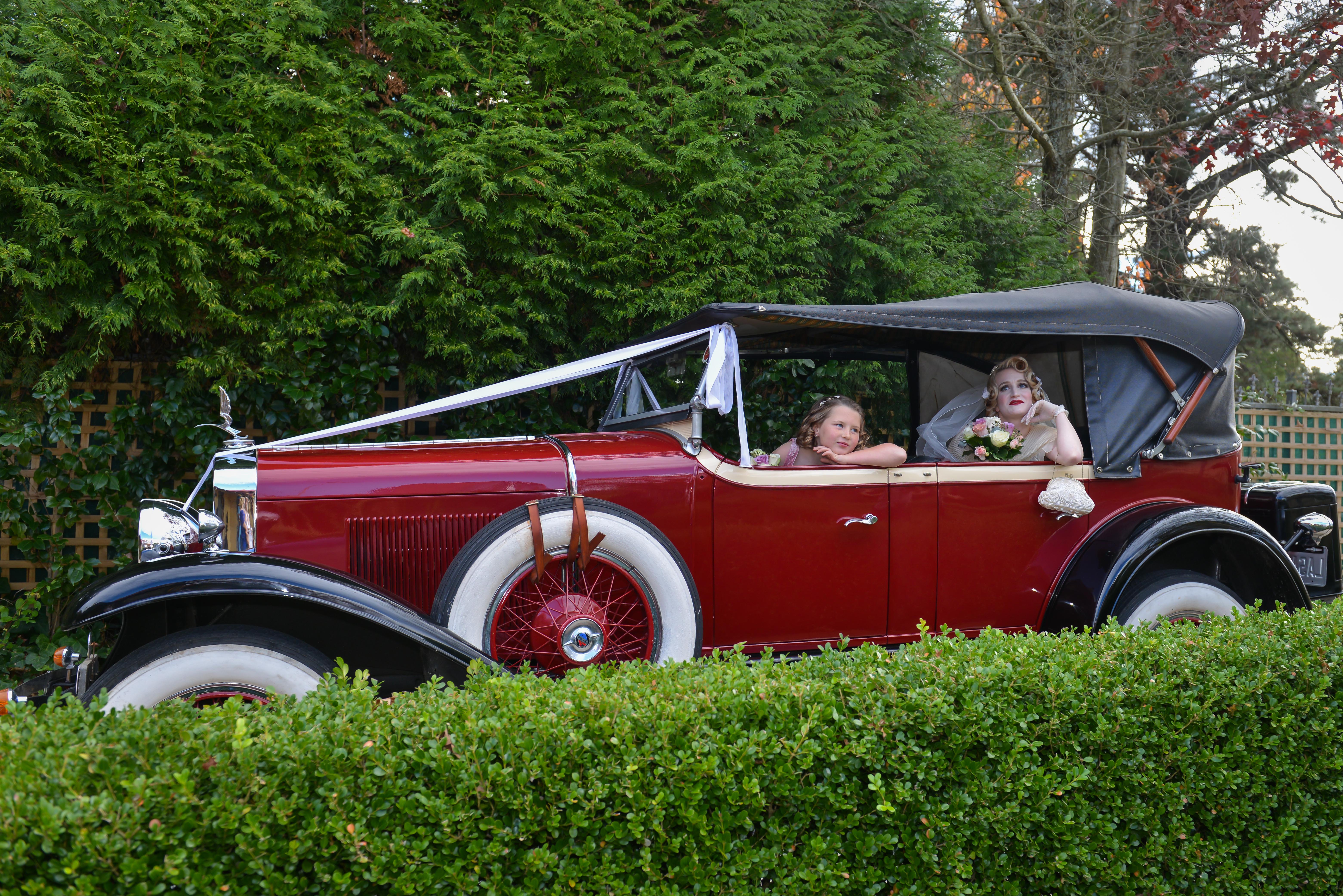 Vintage Wedding Cadillac at Varenna, Leura Blue Mountains