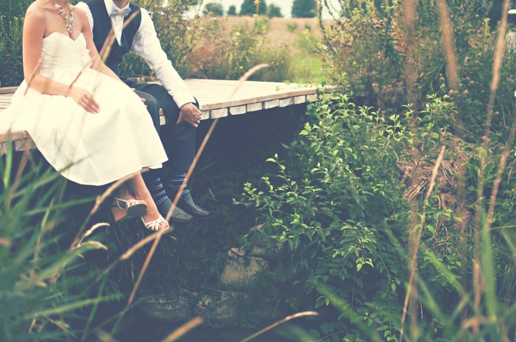 Wedding couple enjoying a private moment, Blue Mountains
