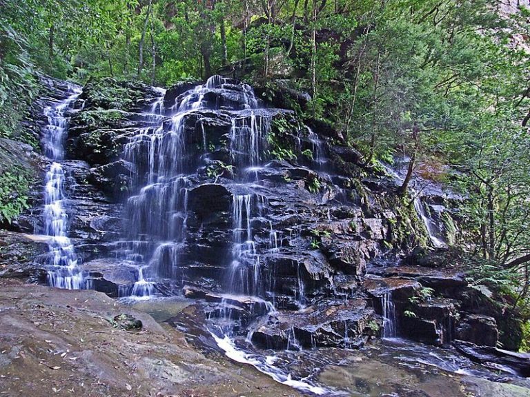 Sylvia Falls forms part of the National Pass in Wentworth Falls, Blue Mountains