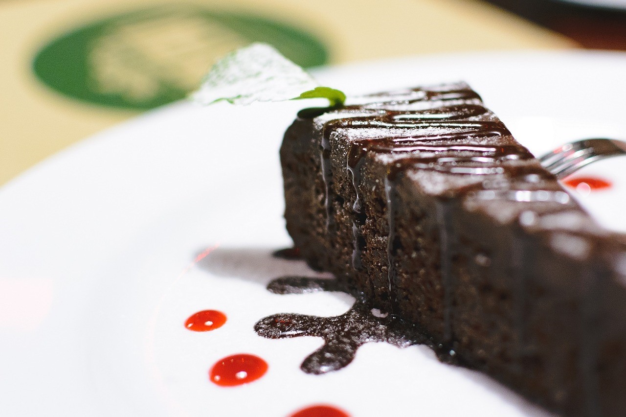 Chocolate mud cake with Frangelico ganache