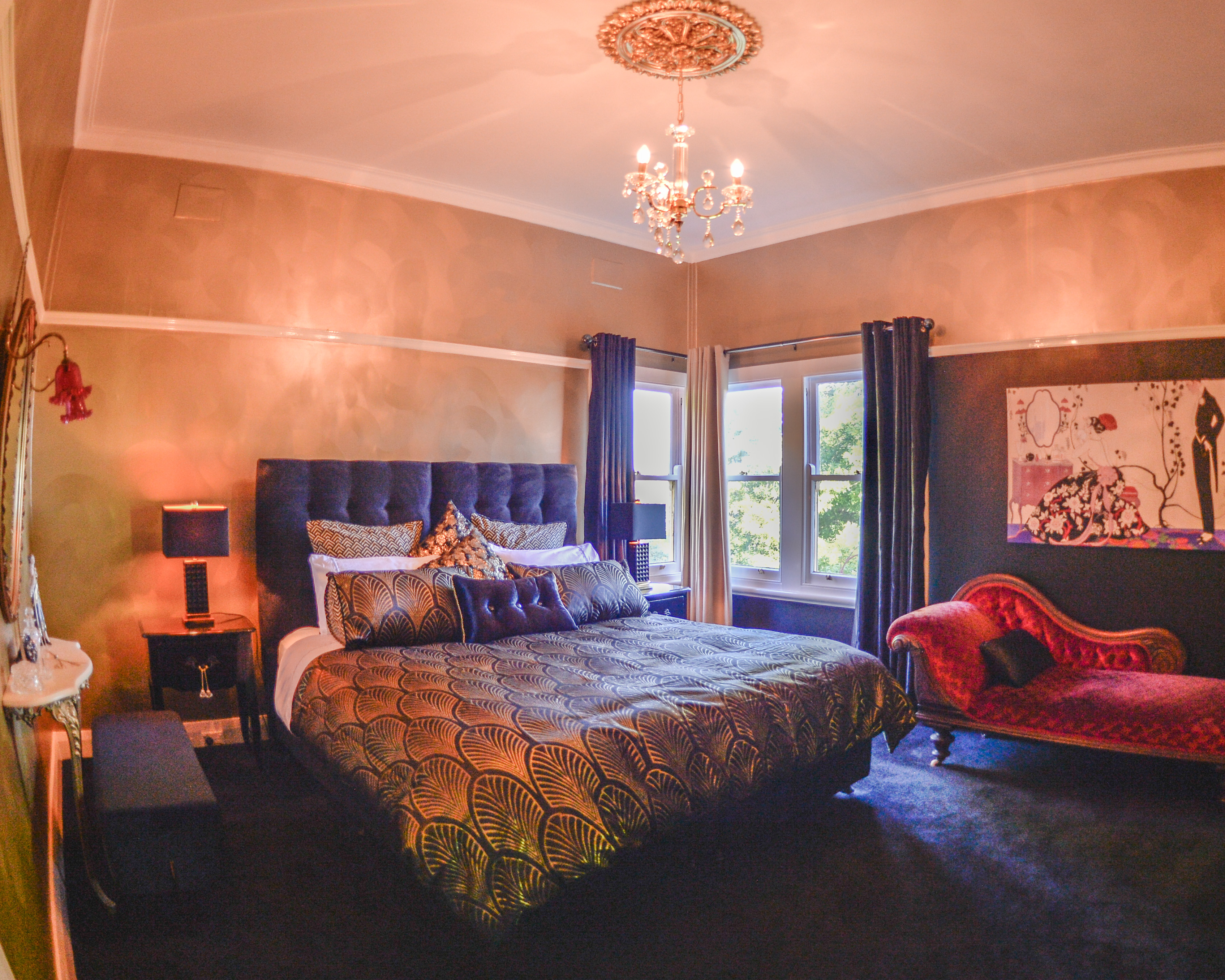 Plush master bedroom at Chatelaine