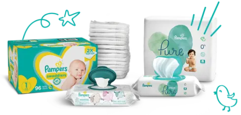 Scutece Pampers® și Șervețele Umede Nou-Născut