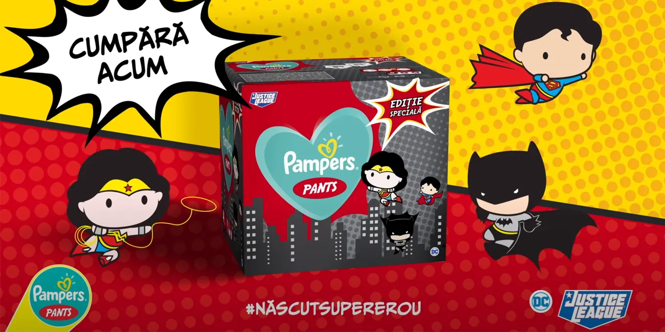 Editia speciala Pampers Pants cu supereroii DC este aici!